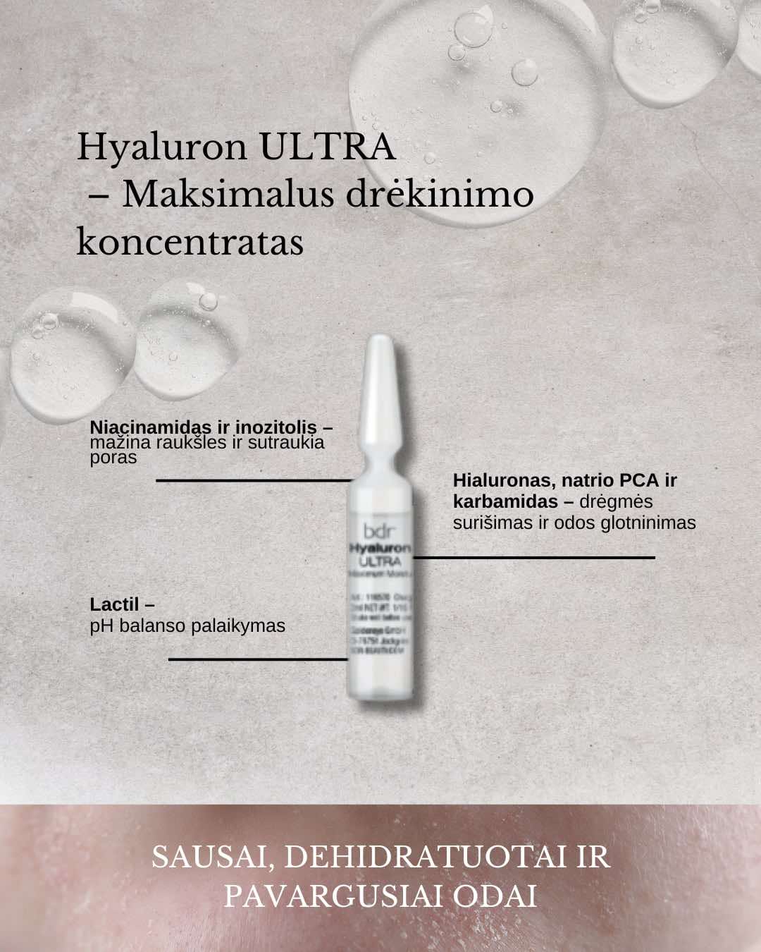 BDR ampulės su hialurono rūgštimi