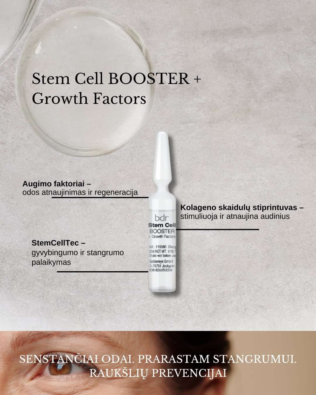BDR ampulės su augimo faktoriais Stem Cell Booster