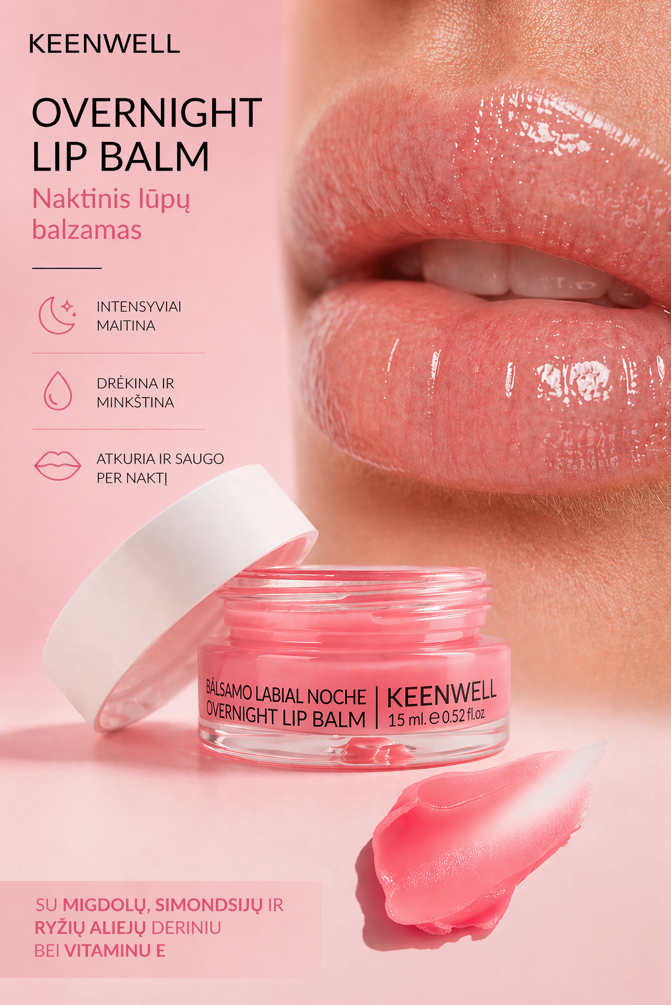 Keenwell Overnight lūpų balzamas - kaukė (15 ml)