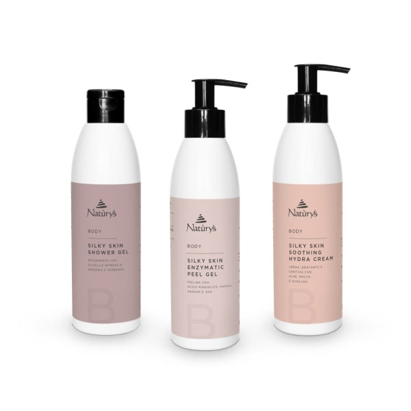 NATURYS BODY SILKY SKIN BOX/ Švelnios odos rinkinys kūnui, 3prod.*250ml